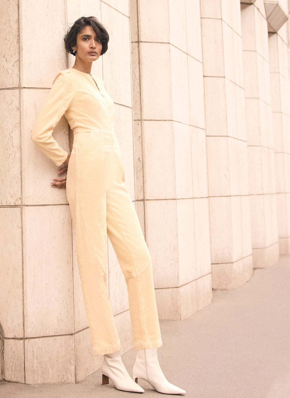 Butter Yellow Corduroy Jumpsuit