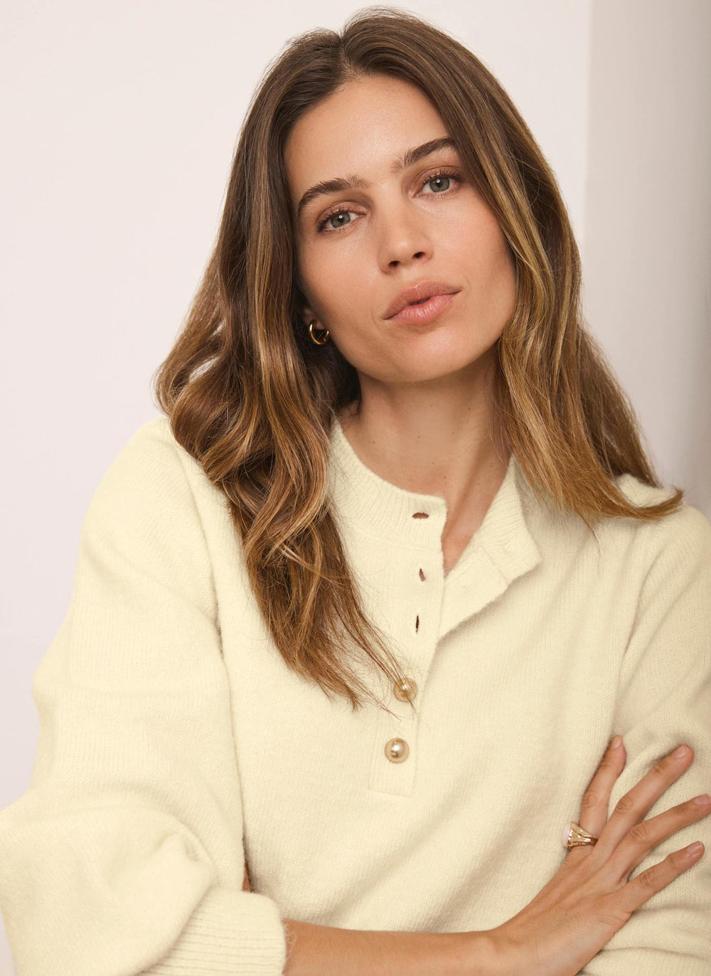 Butter Yellow Knit Button Detail Jumper