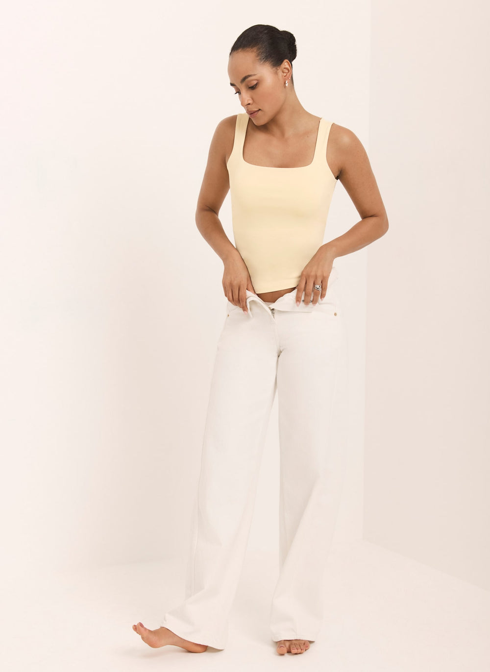 Butter Yellow Layering Scoop Neck Vest