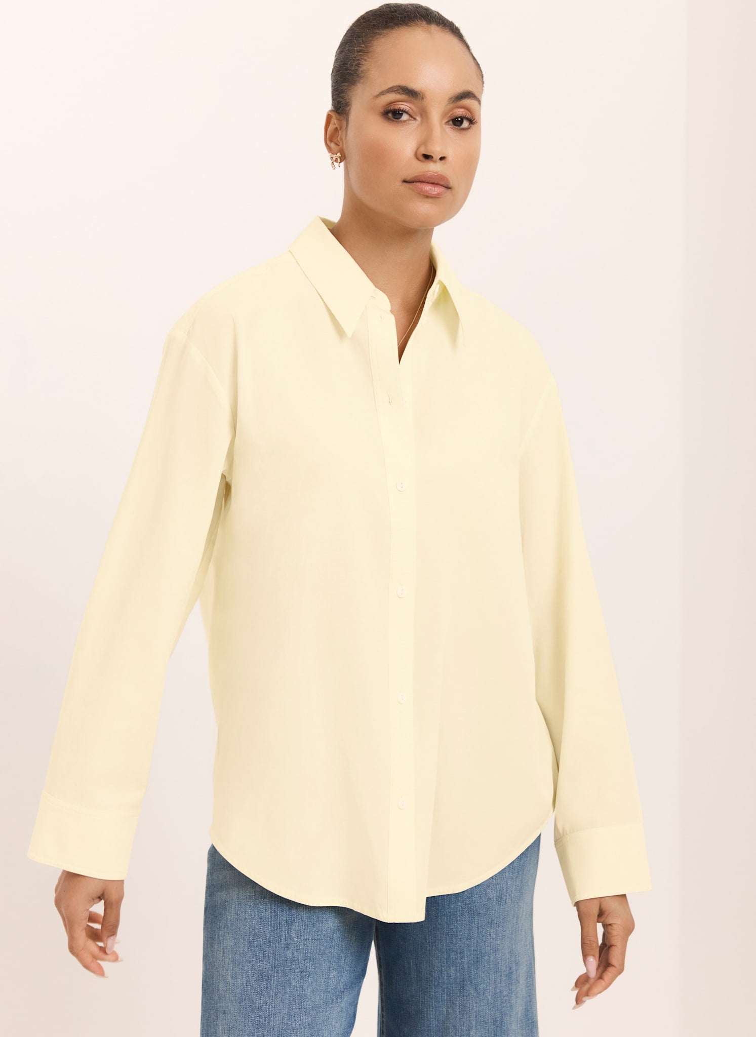 Butter Yellow Oversized Long Sleeve Shirt – Mint Velvet