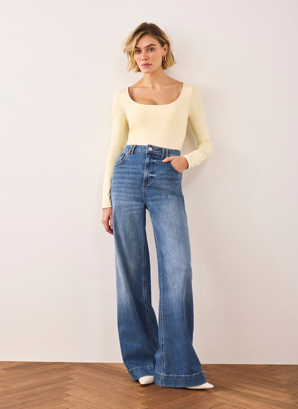 Butter Yellow Layering Scoop Neck Top