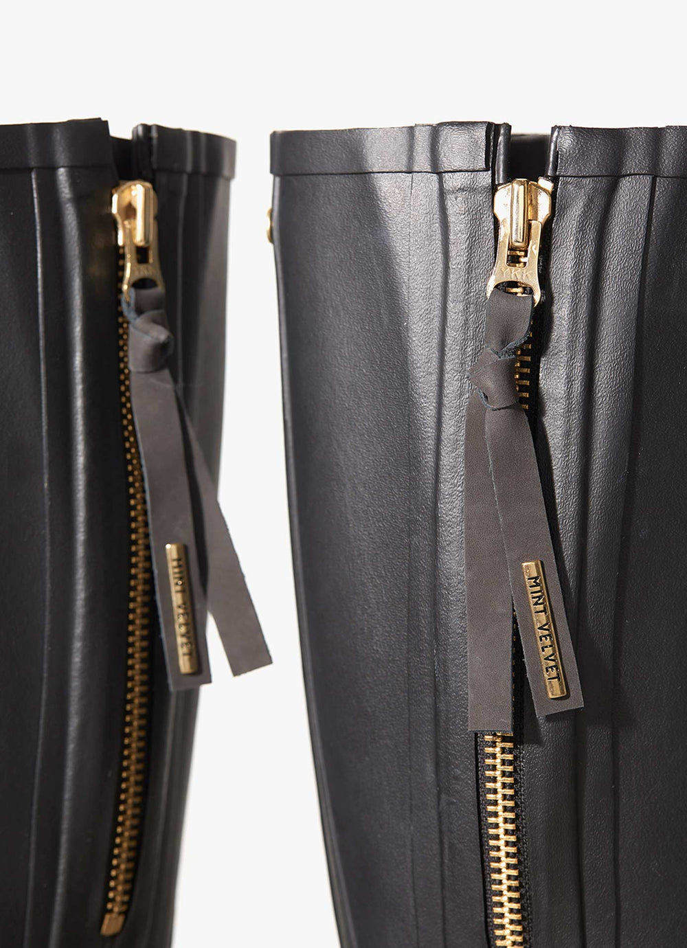 April Black Zip Wellies WELLIES Mint Velvet