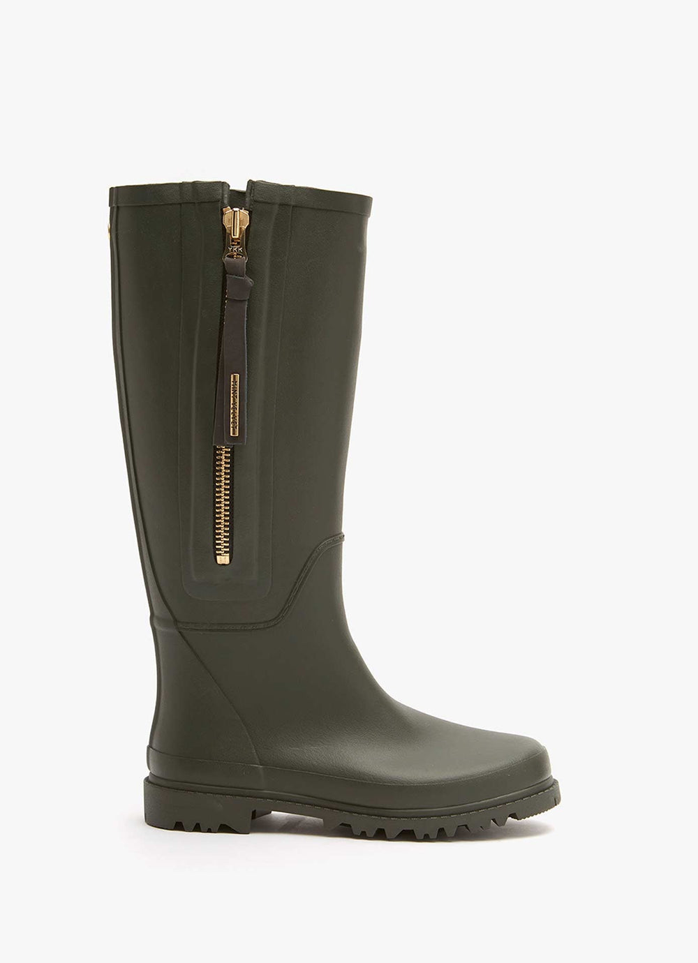 April Khaki Zip Wellies WELLIES Mint Velvet