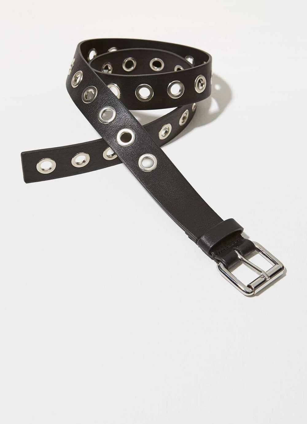 Black Eyelet Leather Belt BELTS Mint Velvet