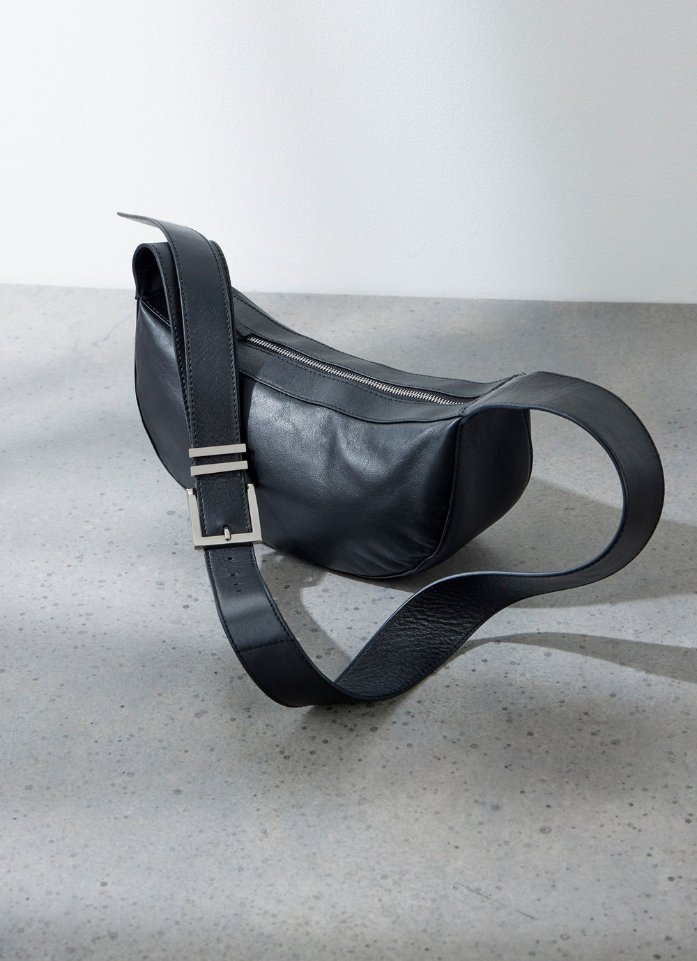 Frankie Black Leather Sling Bag