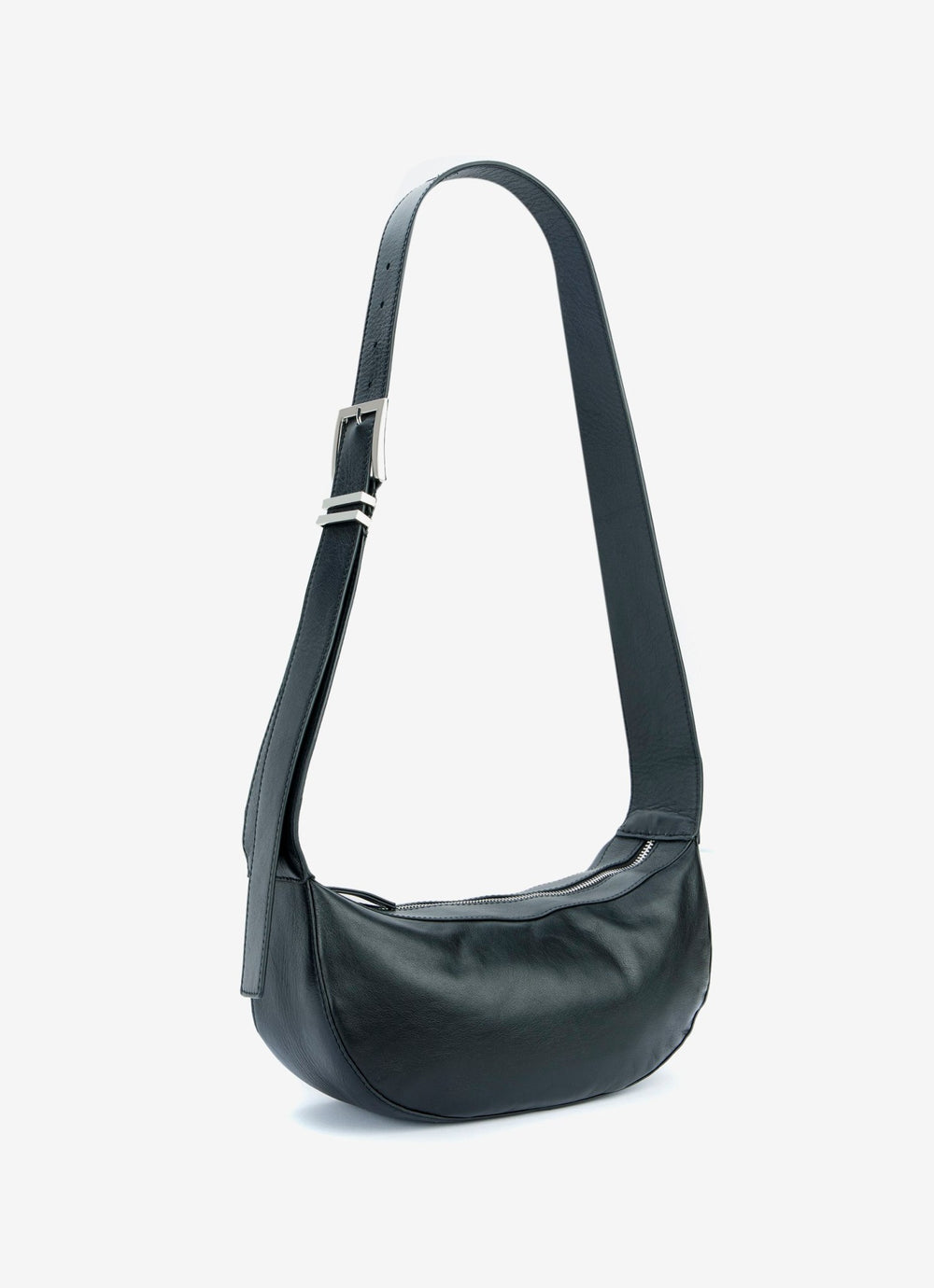 Frankie Black Leather Sling Bag