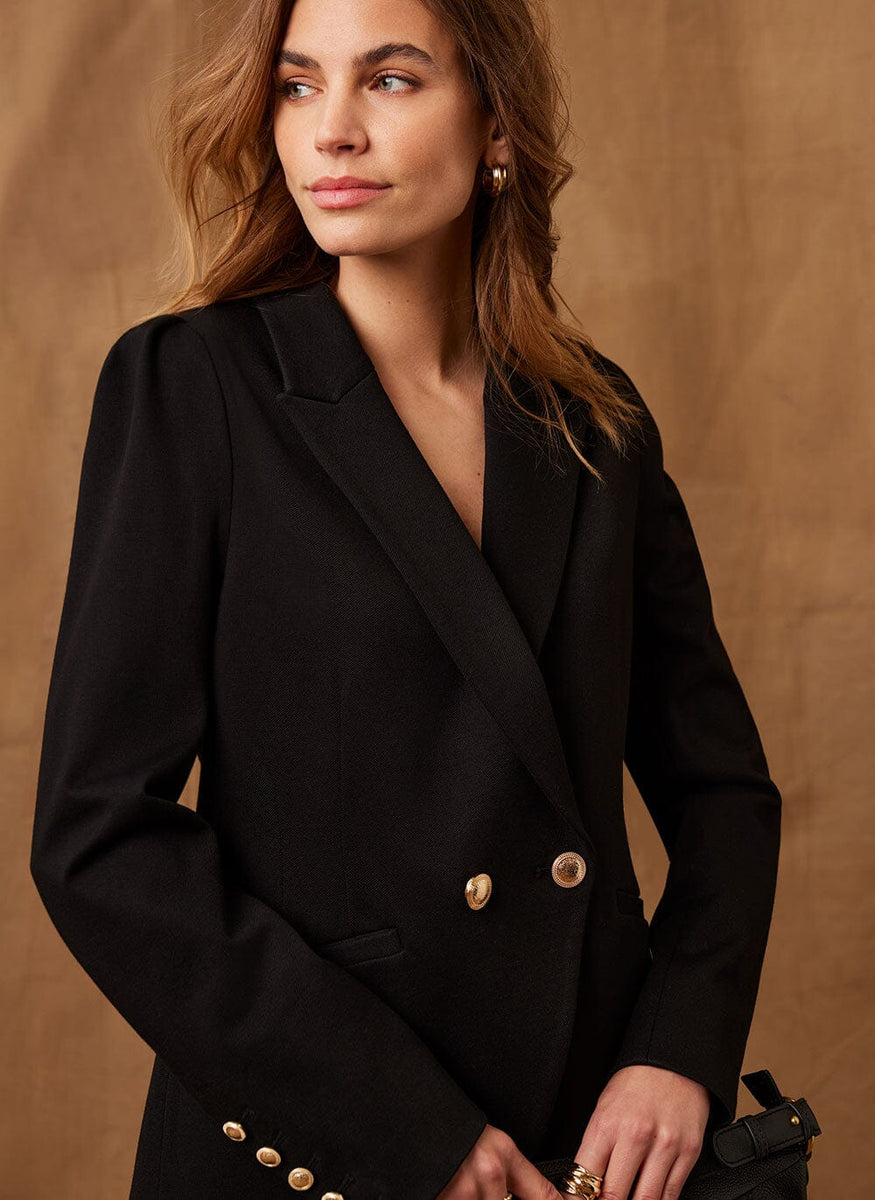 Black Puffed Sleeve Blazer Mint Velvet