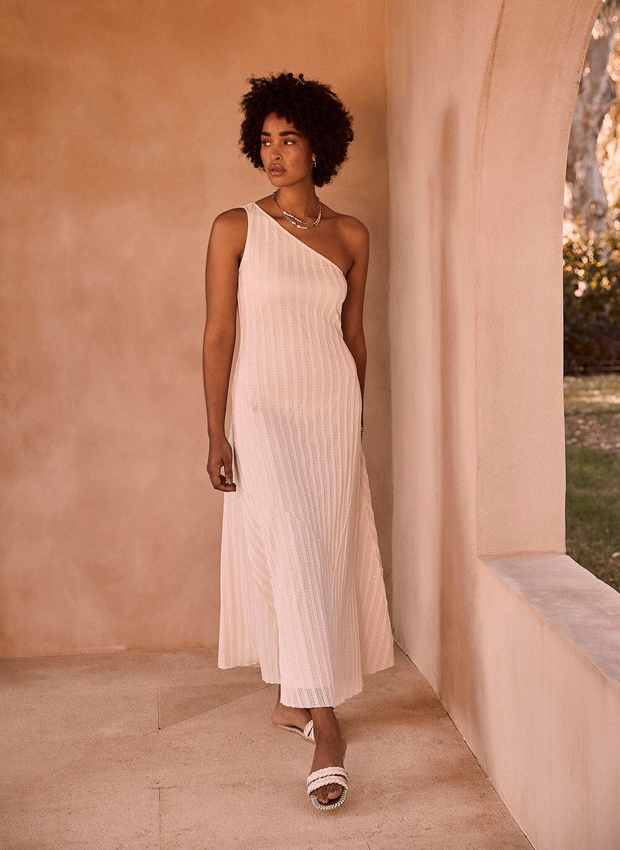 Cream jersey maxi dress Clearance