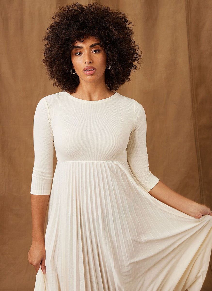 Cream jersey maxi dress Clearance