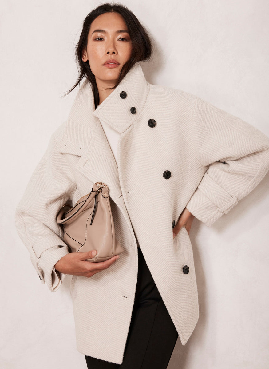 Cream sales short coat