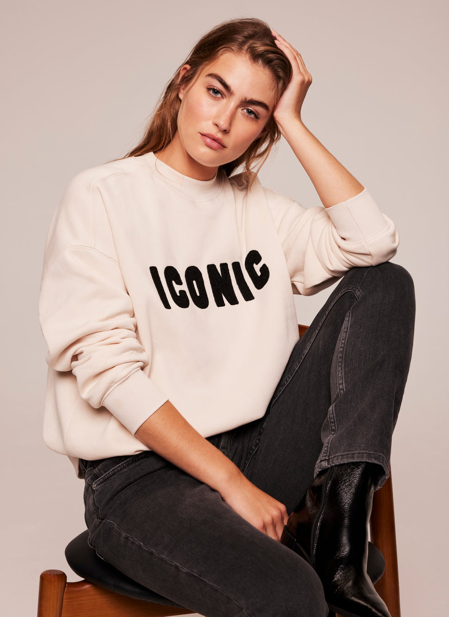 Cream Iconic Slogan Sweatshirt