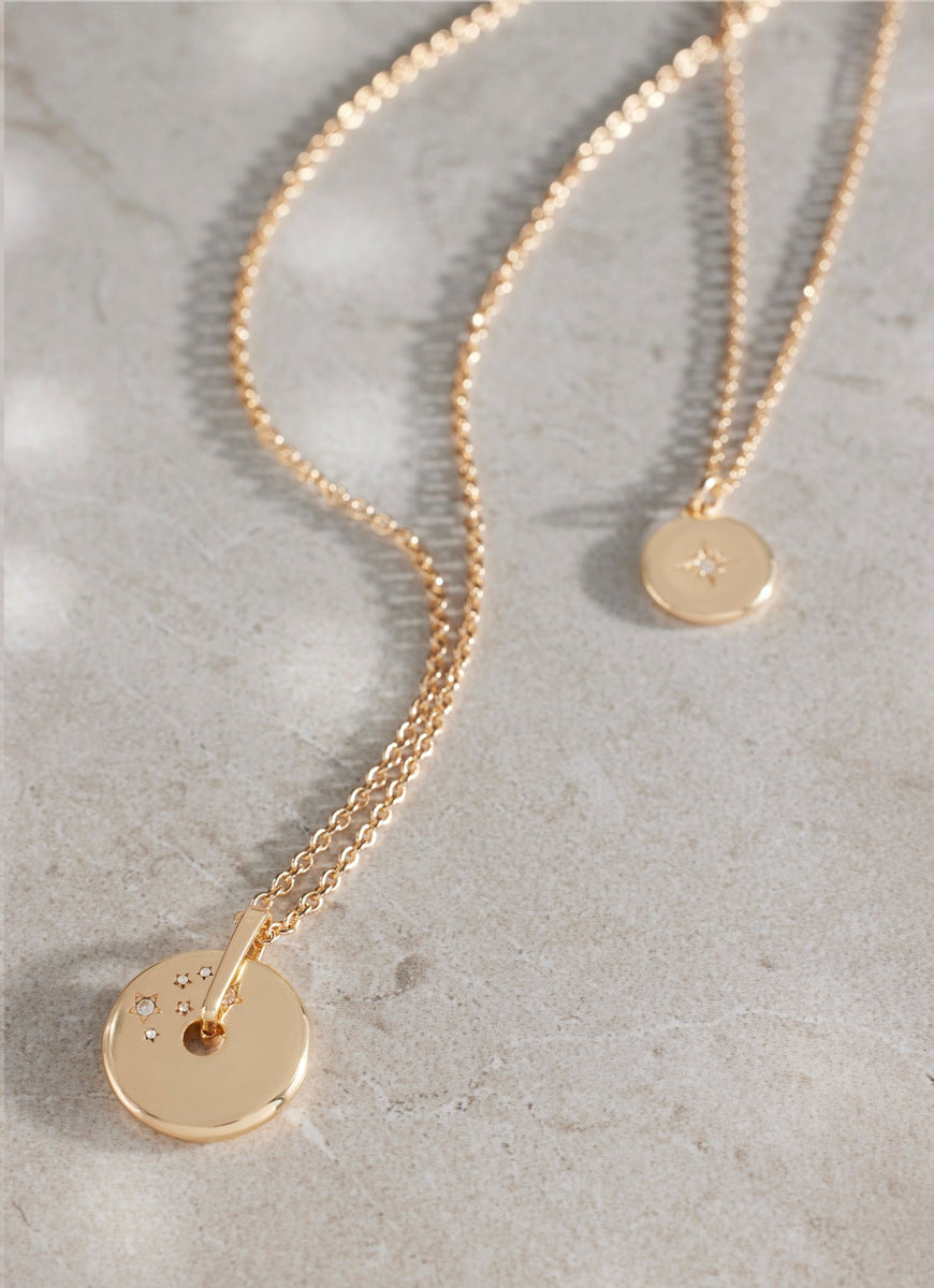 Gold Tone Disc Necklace Mint Velvet