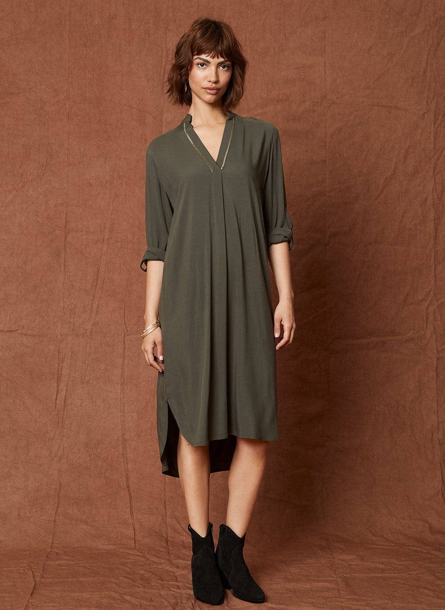 Mint velvet 2025 khaki dress