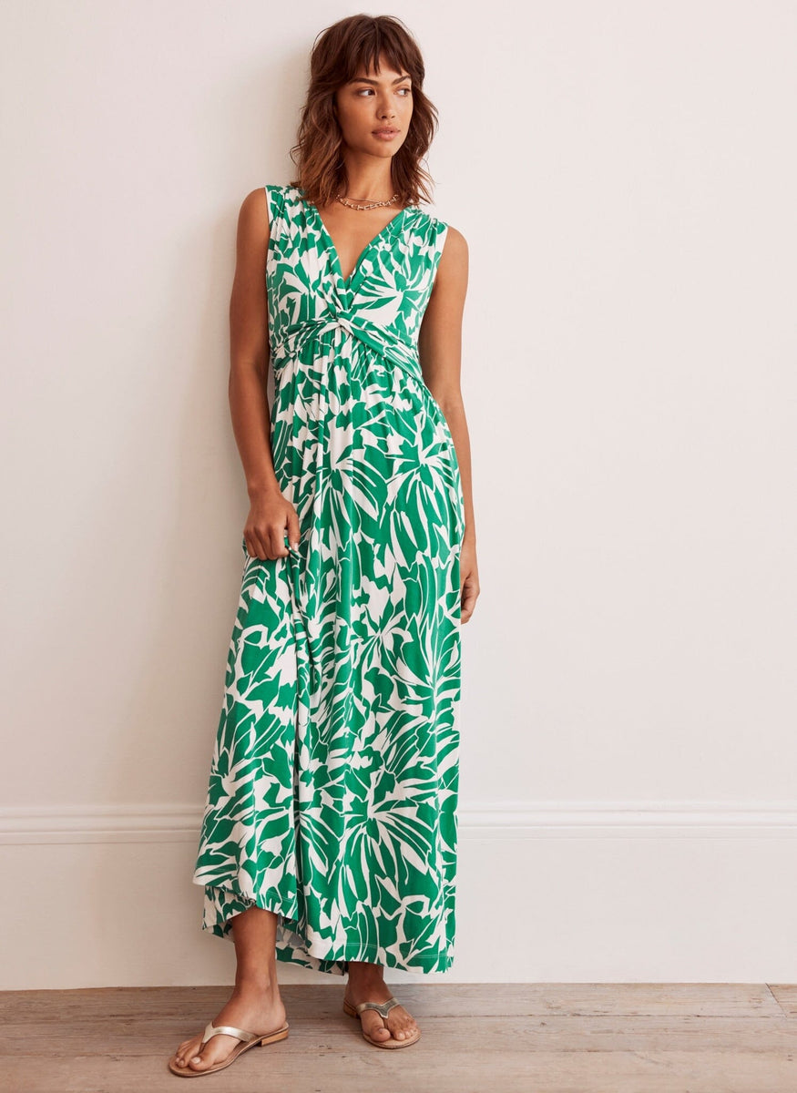 Lena Print Twist Maxi Dress Mint Velvet