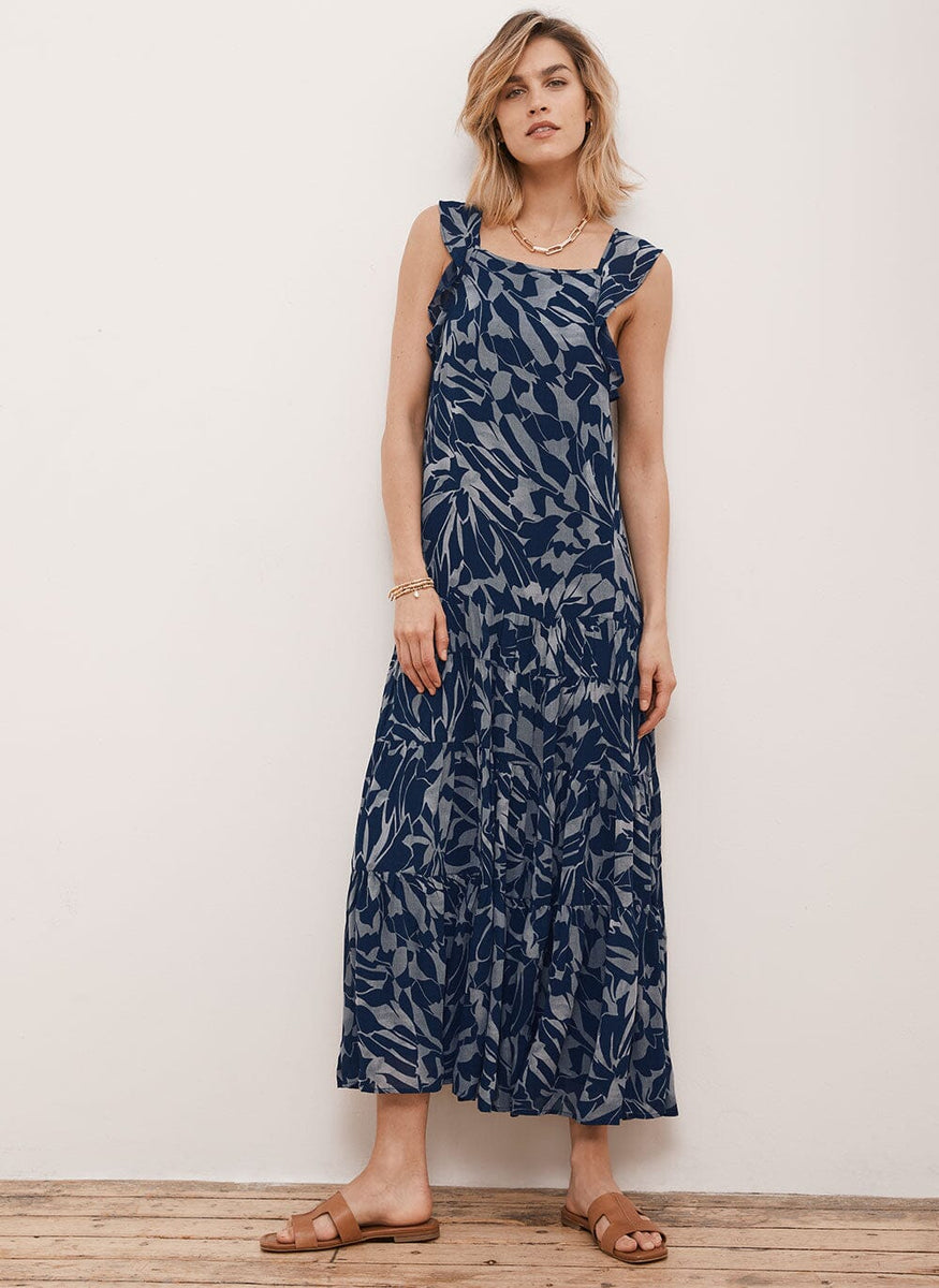 Luna Print Ruffled Maxi Dress – Mint Velvet