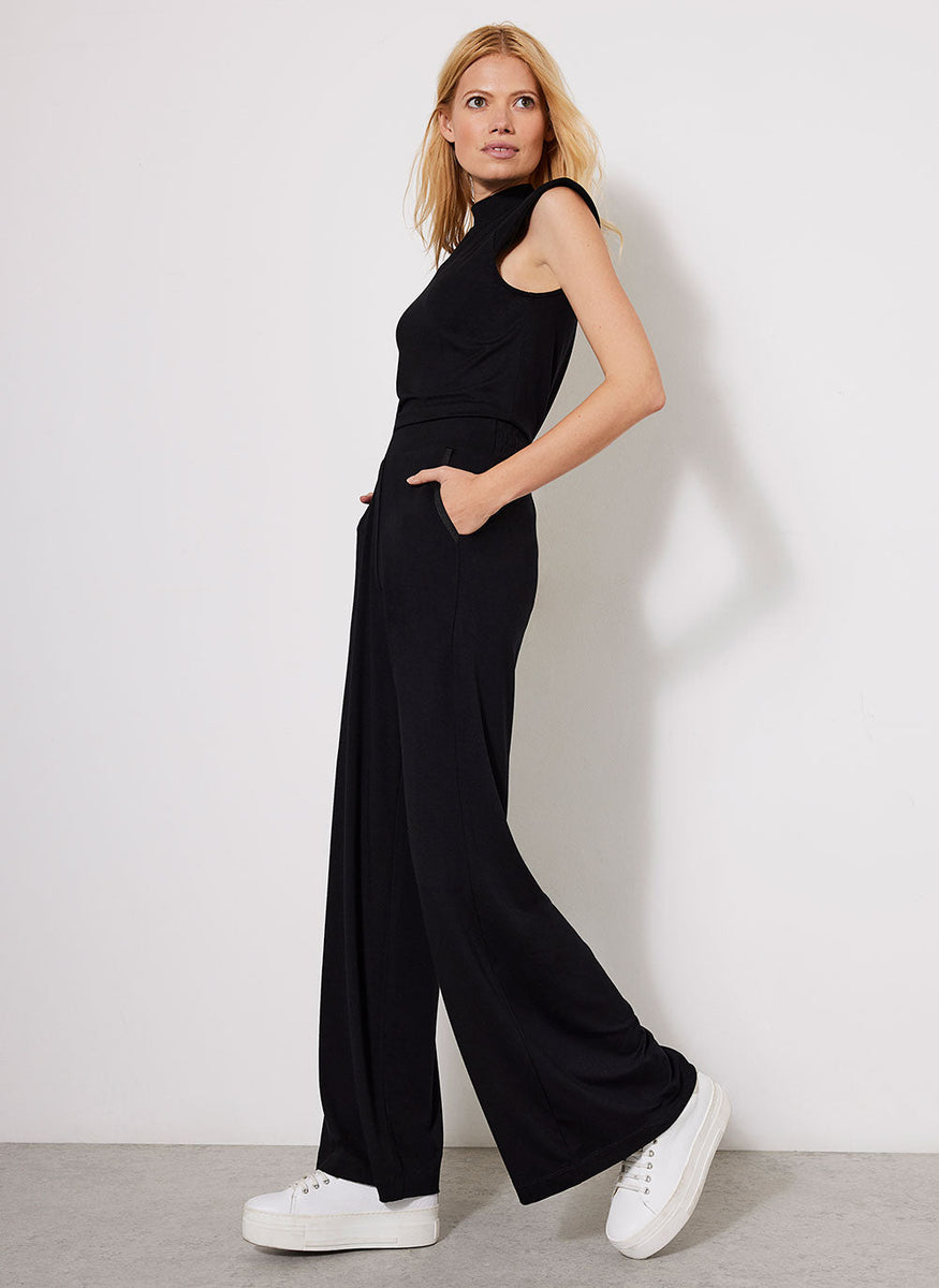 Black Palazzo Wide Trousers