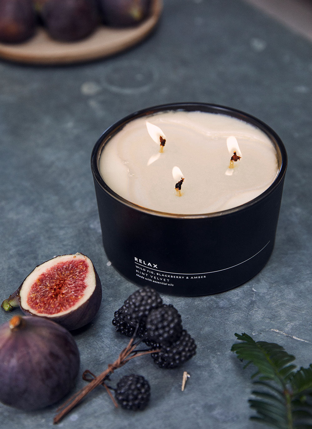 Relax Three Wick Candle HOME FRAGRANCES Mint Velvet