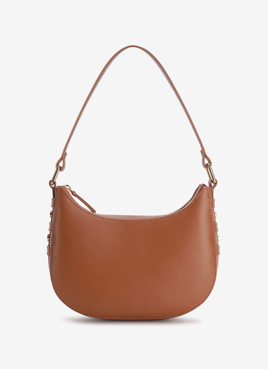 Rue Tan Leather Shoulder Bag Mint Velvet