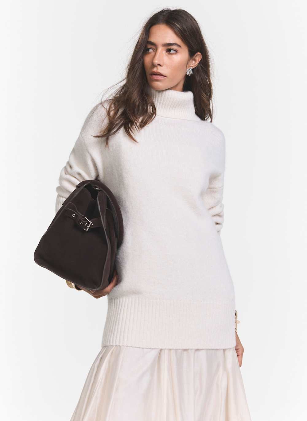 Cream Layered Jumper Maxi Dress