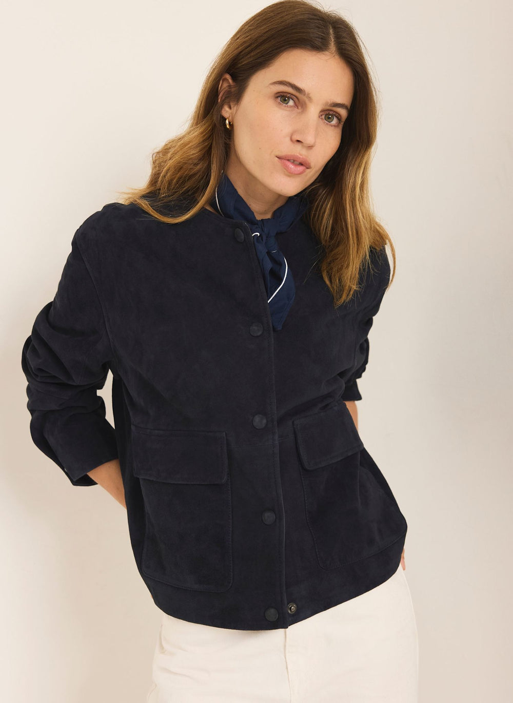 Navy Suede Jacket