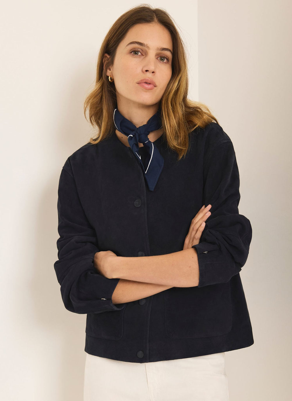 Navy Suede Jacket