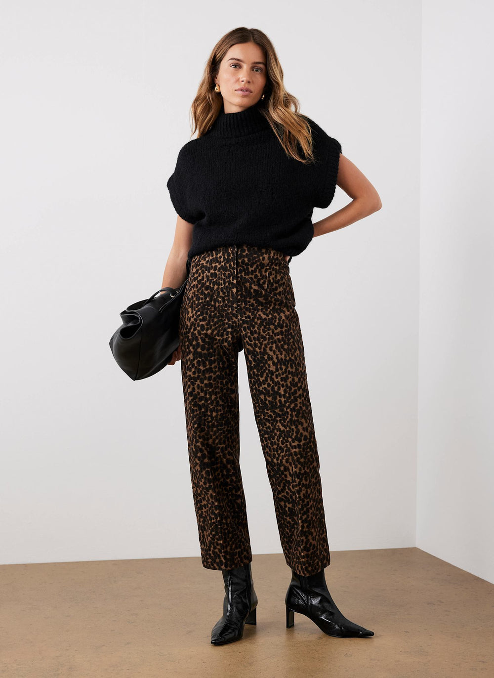 Leopard Print Velvet Straight Trousers – Mint Velvet