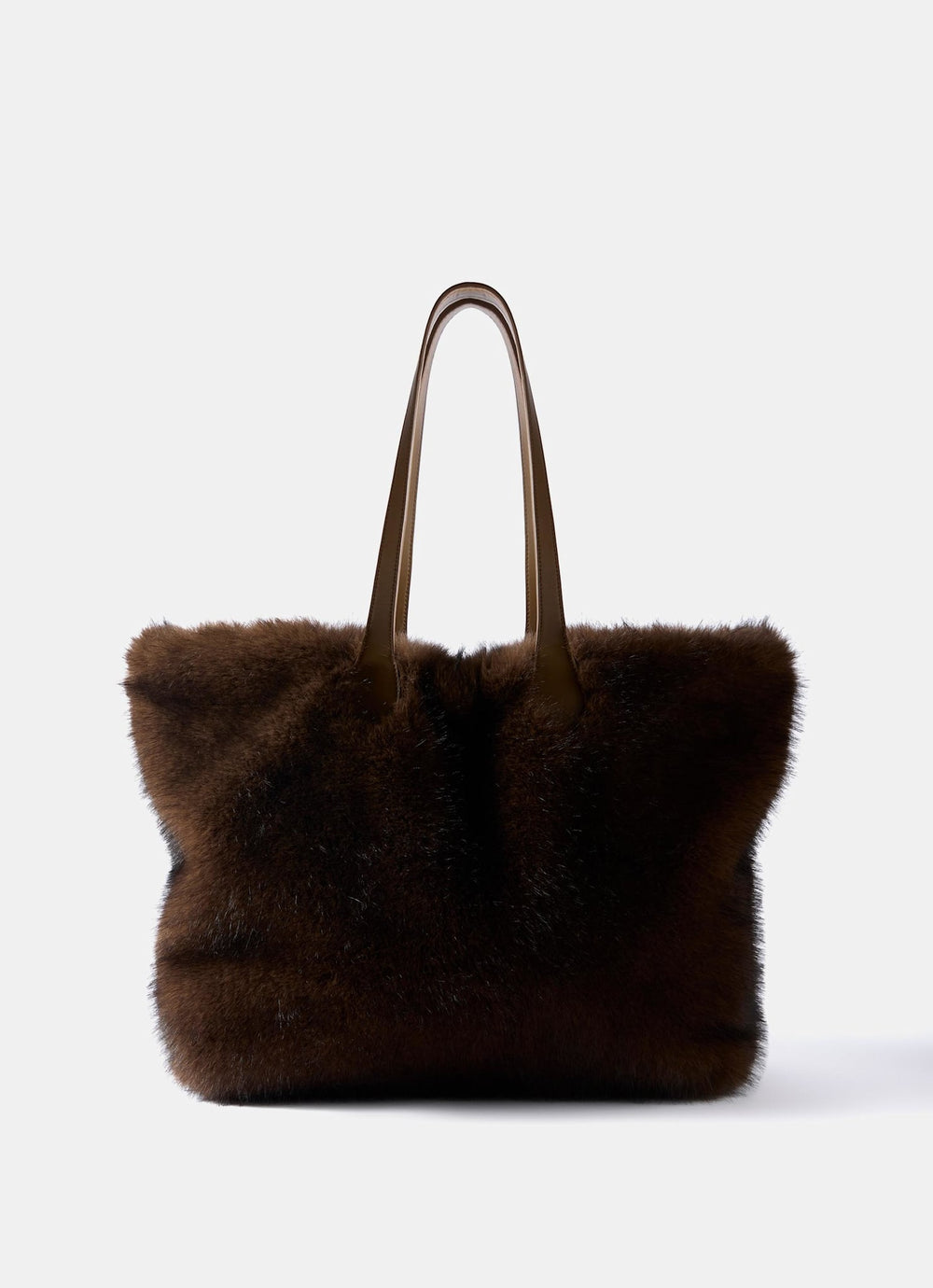Millie Brown Faux Fur Tote Bag