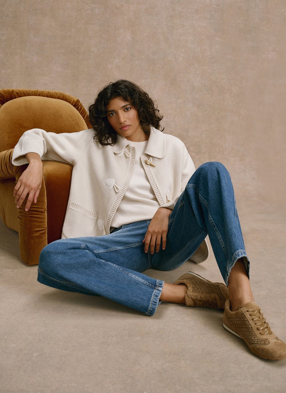 Cream Wool Blend Hand Finished Jacket