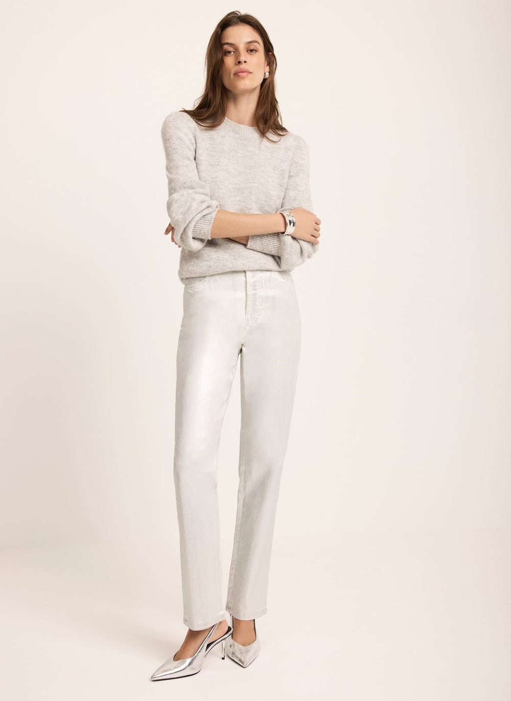 Silver Coated Slim Jeans