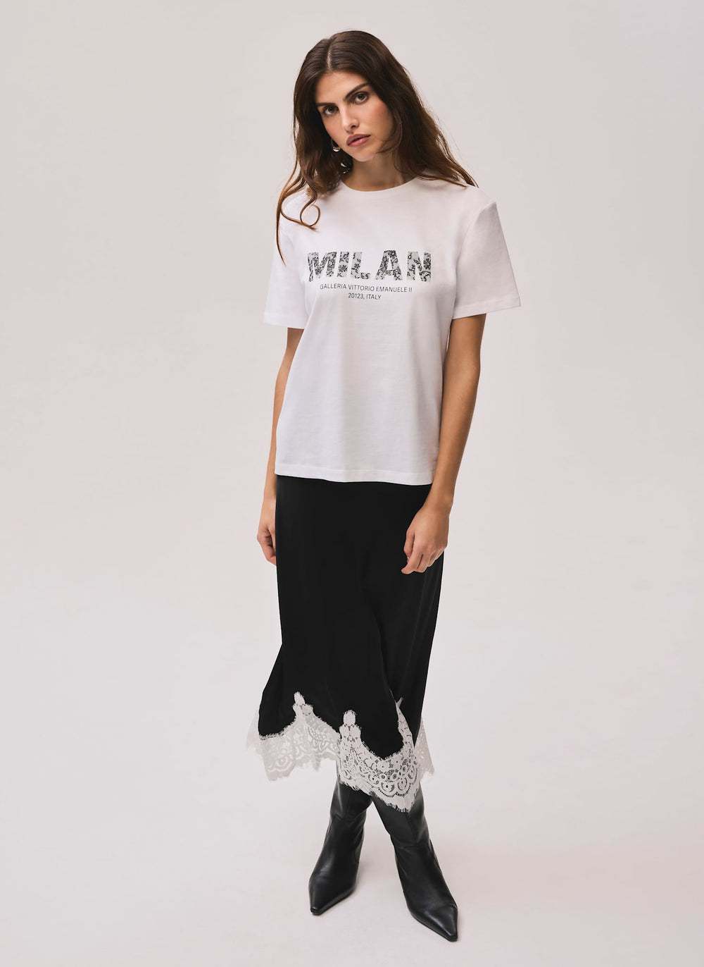 White Cotton Milan Graphic T-Shirt