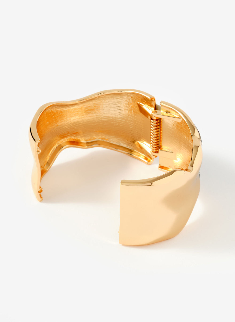 Gold Tone Clean Wave Bangle