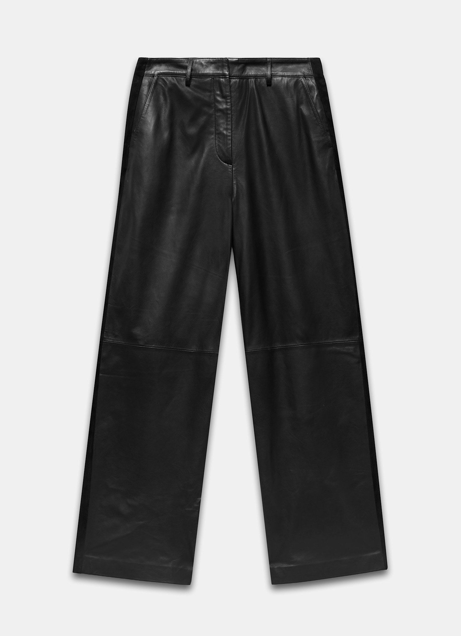 Black Leather Wide Leg Trousers – Mint Velvet