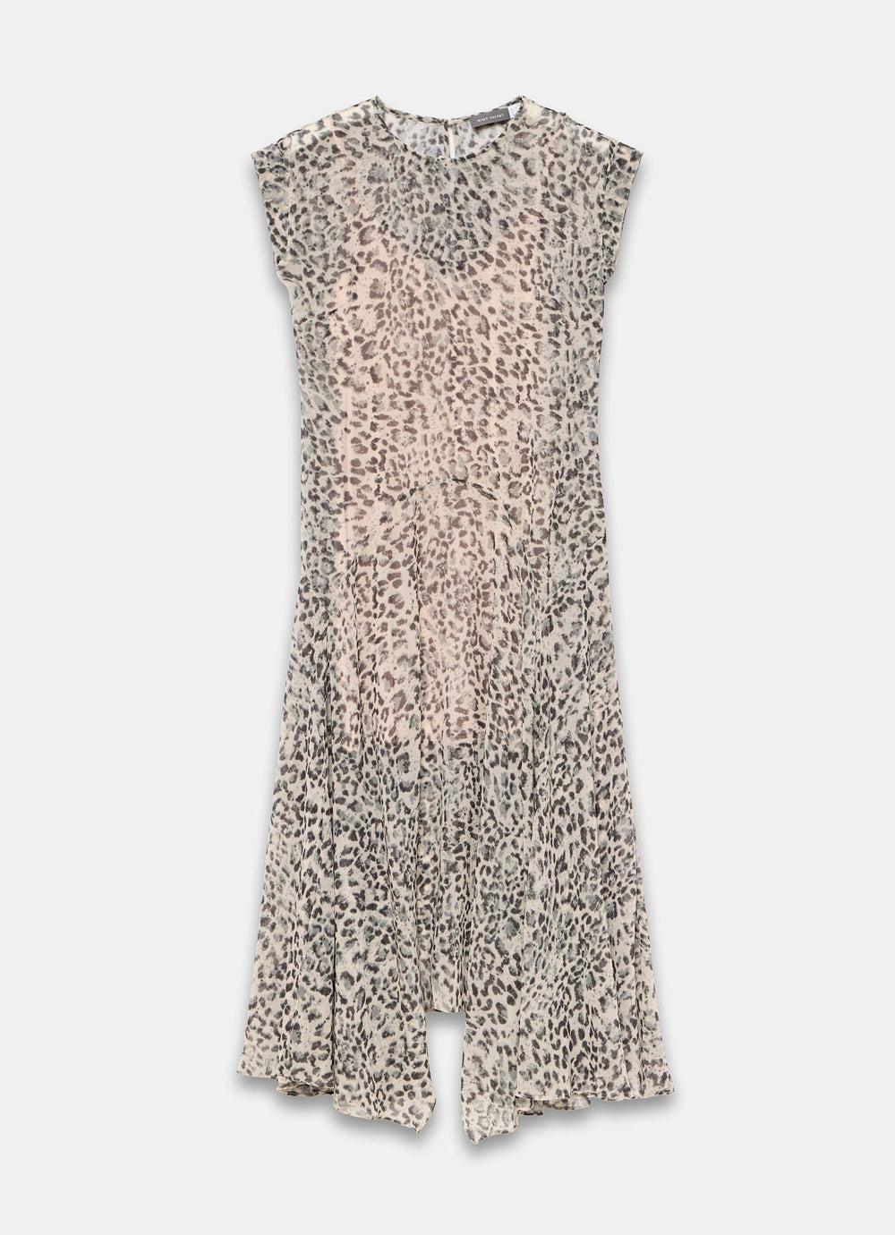 Leopard Print Cap Sleeve Midi Dress