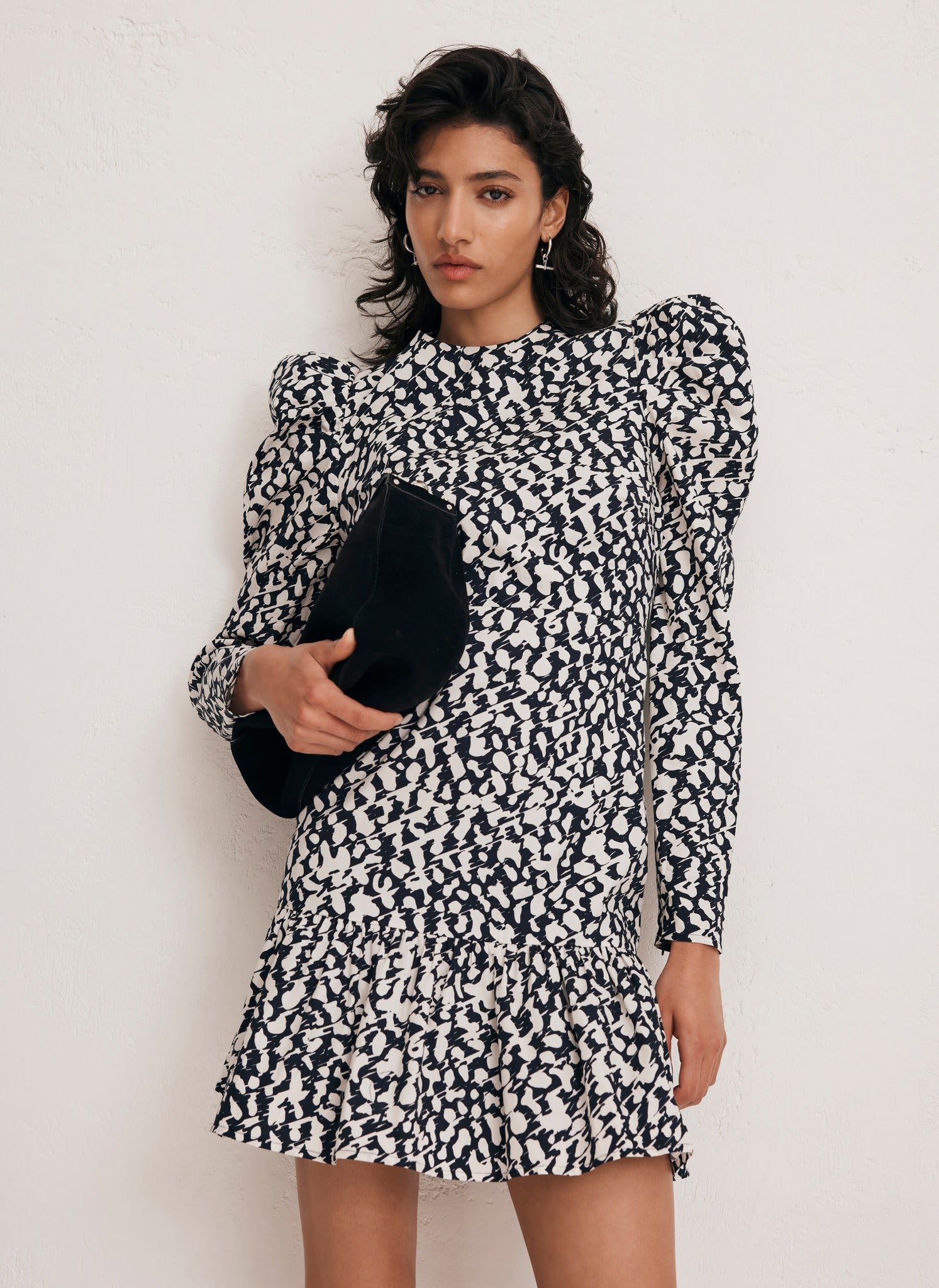 Abstract Print Cotton Mini Dress