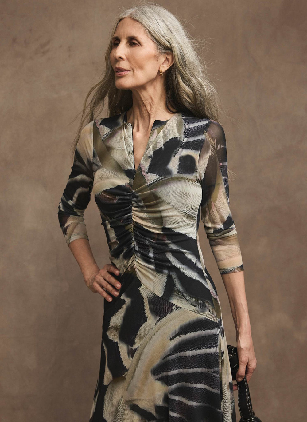 mesh dress midi Mint Velvet Black Abstract Print | Size M | Black | Long Sleeve Color:Cream Satin bridal macrame dress Ellietta Tartan Ruffle Maxi night dress.