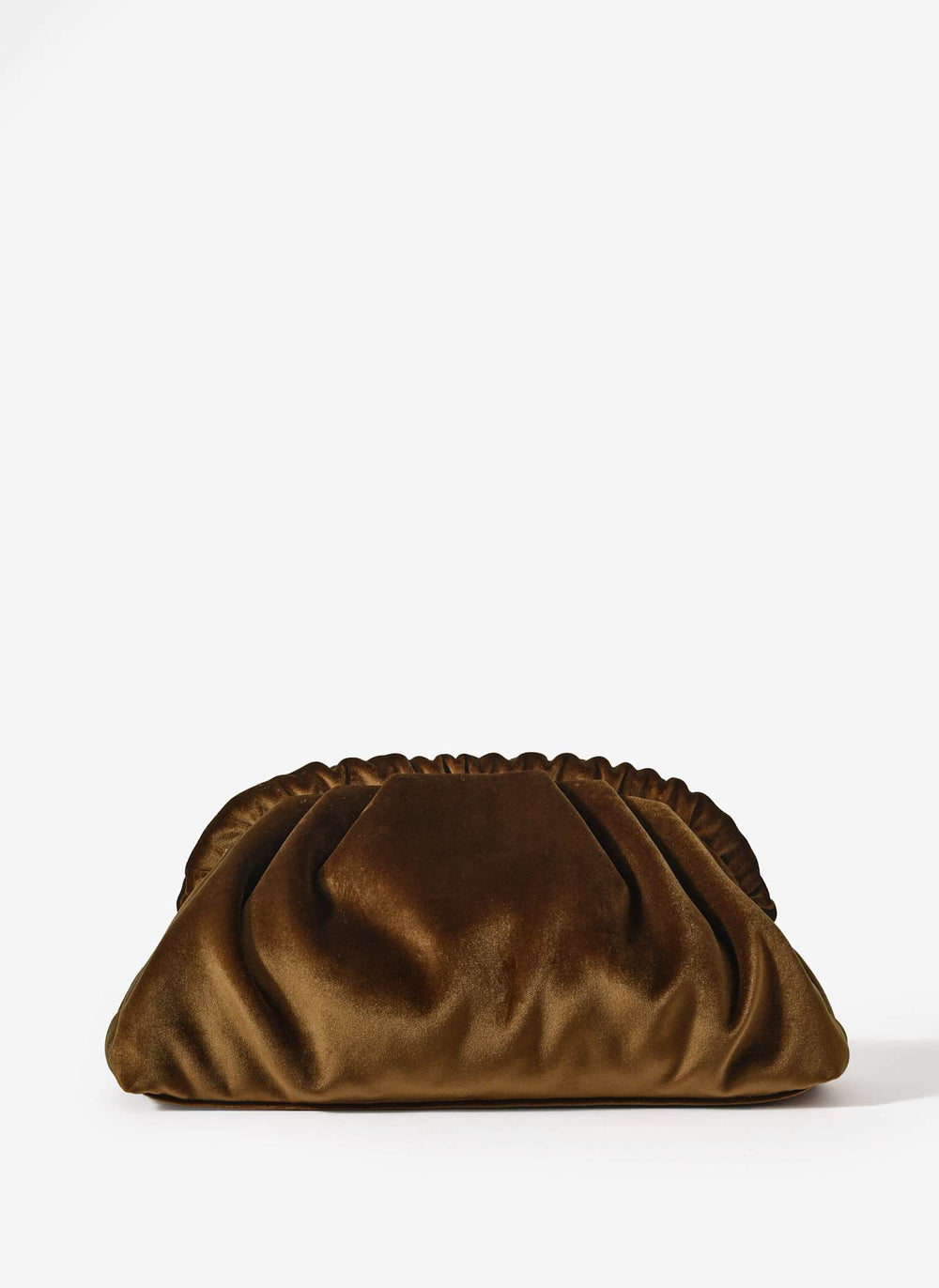 Albie Gold Velvet Ruched Clutch Bag