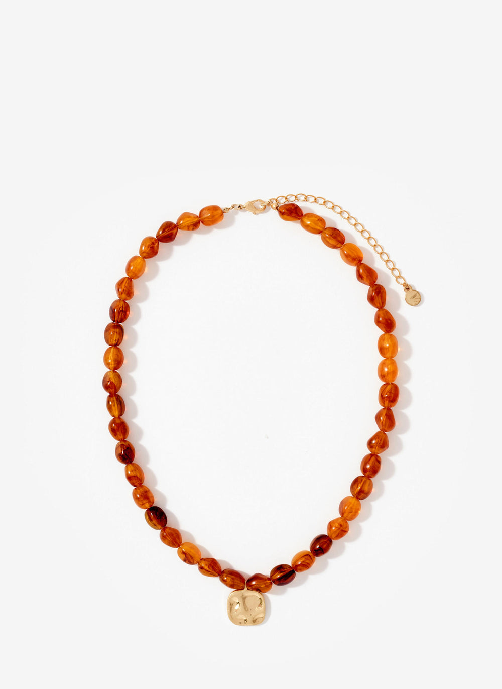 Amber Beaded Charm Necklace