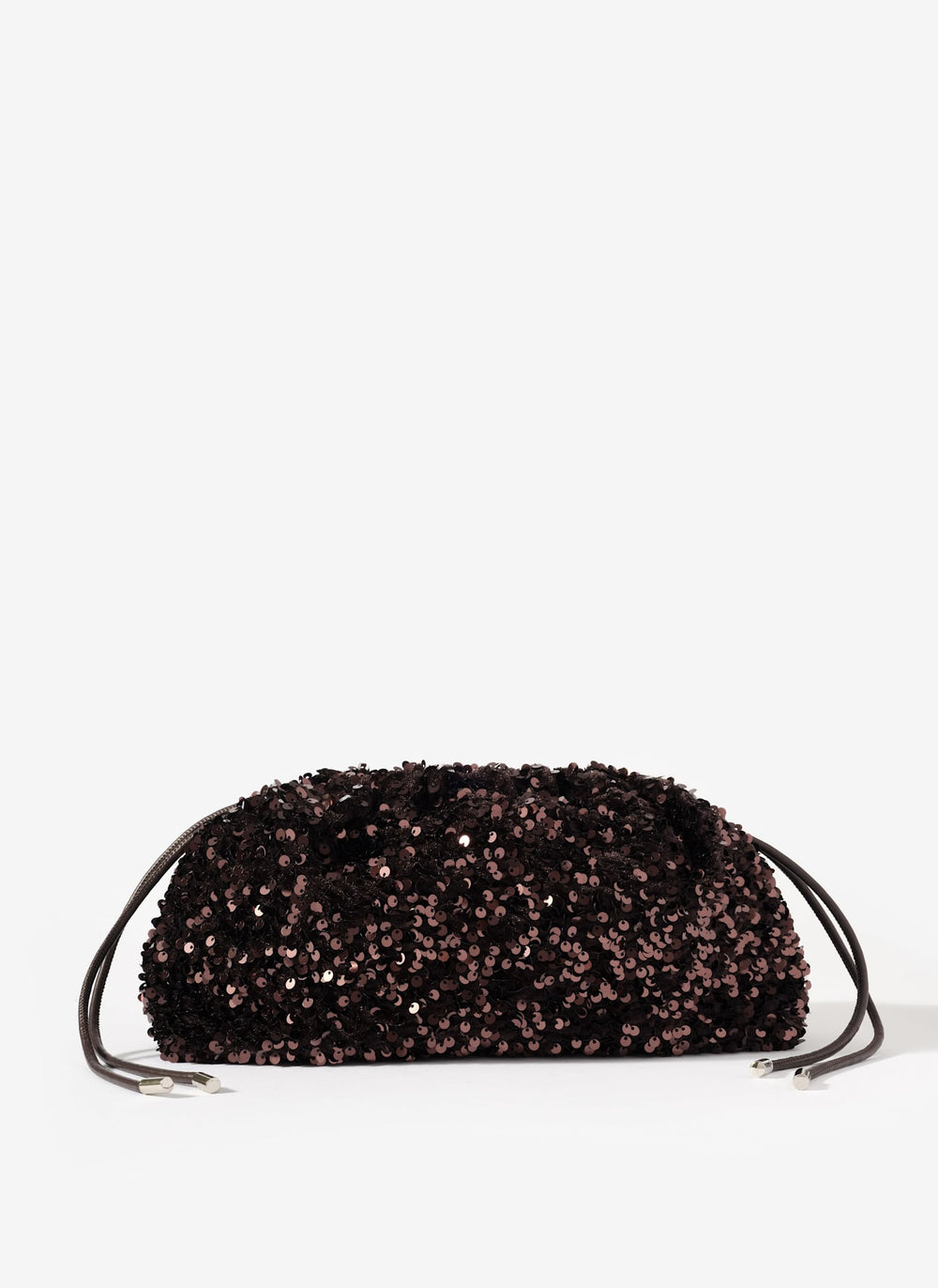 Amelie Brown Sequin Clutch Bag