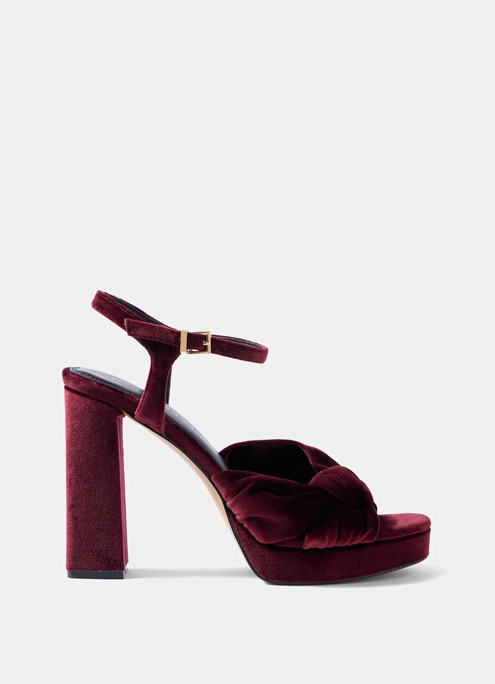 Amy Burgundy Velvet Platform Heels