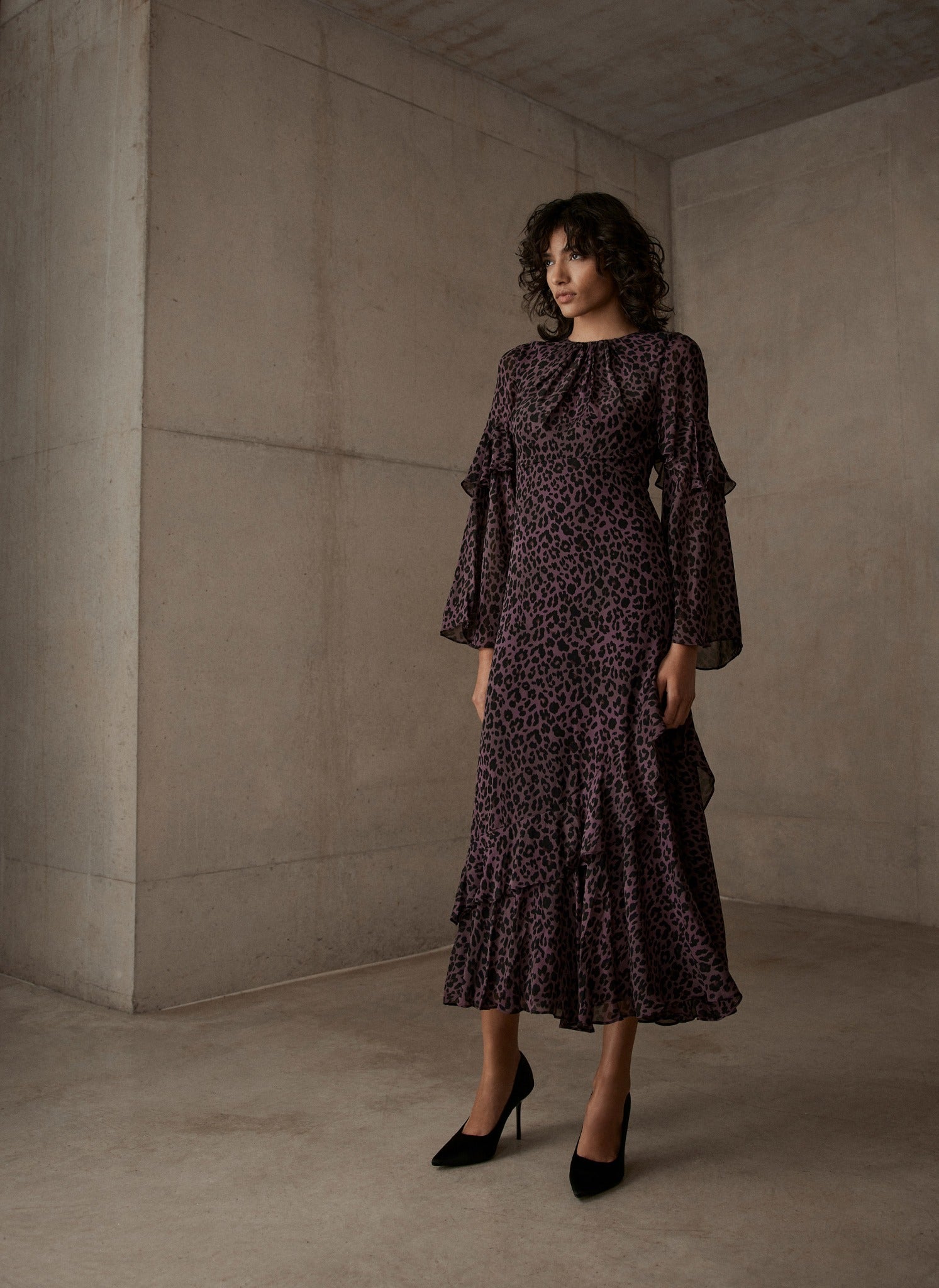 Burgundy Animal Print Maxi Dress – Mint Velvet