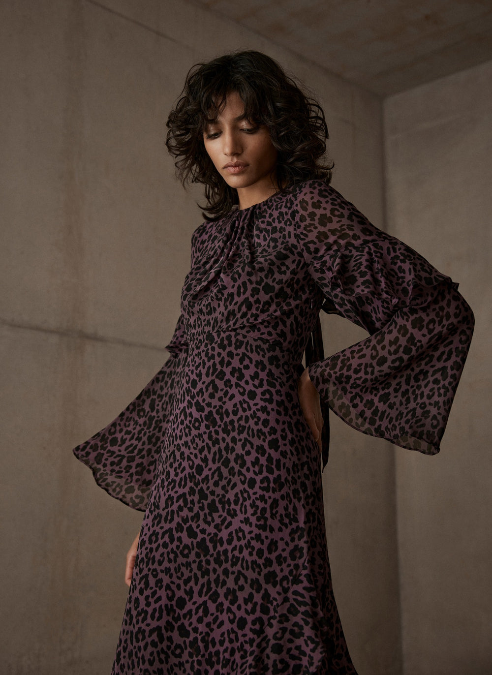 Burgundy Animal Print Maxi Dress
