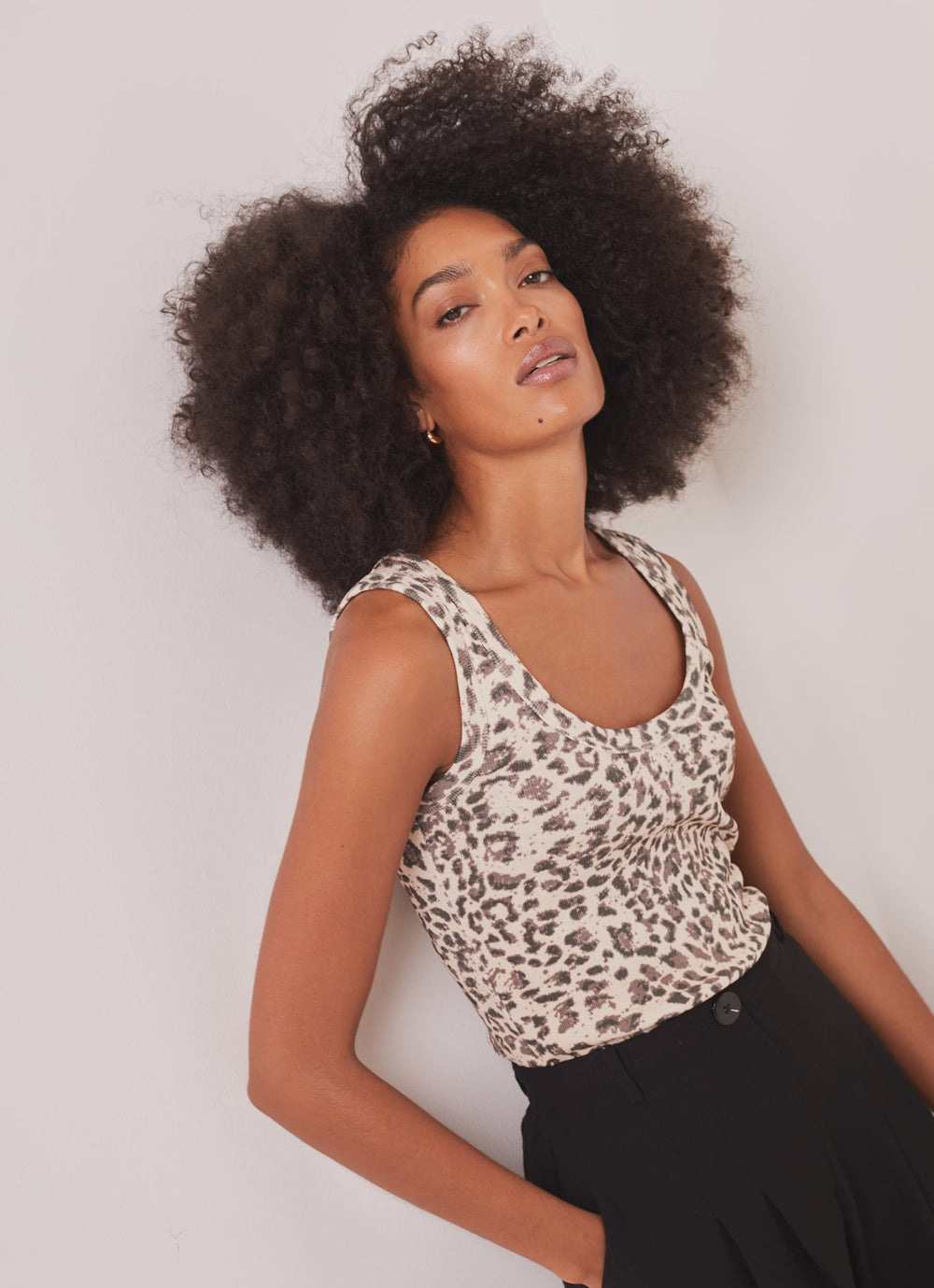 Leopard Print Cotton Vest Top