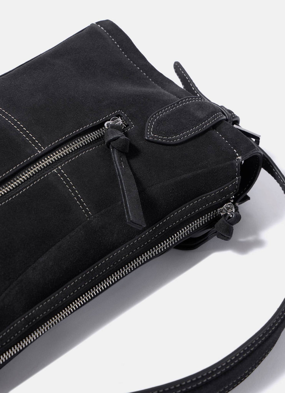 Annie Dark Grey Suede Crossbody Bag