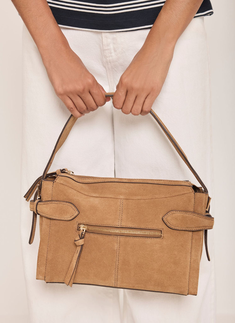 Annie Tan Suede Crossbody Bag