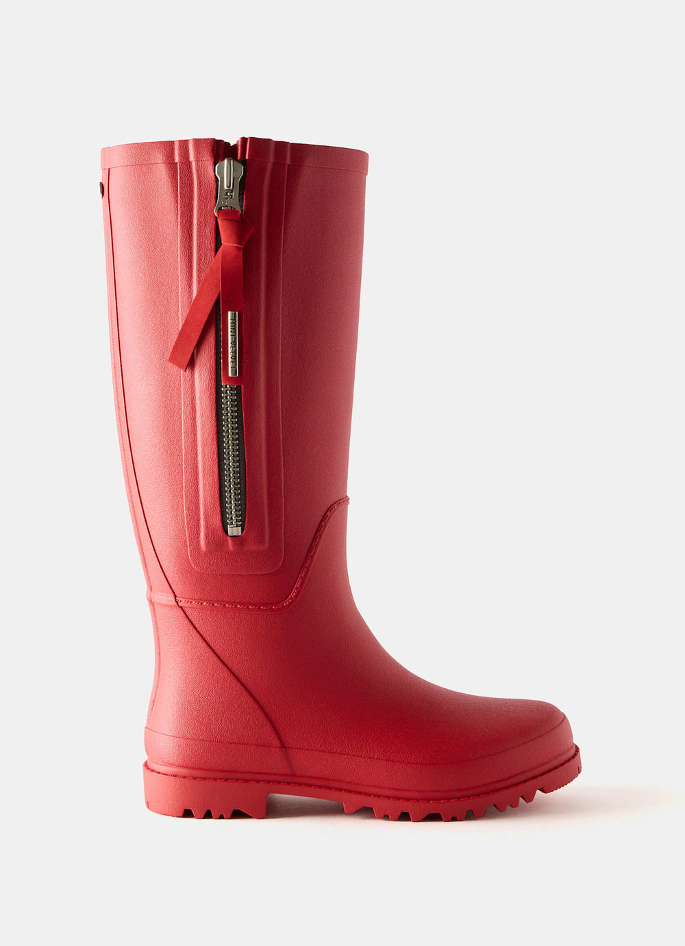 Red Matte Knee-High Wellies