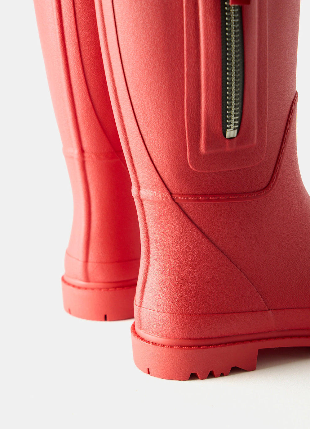 Red Matte Knee-High Wellies
