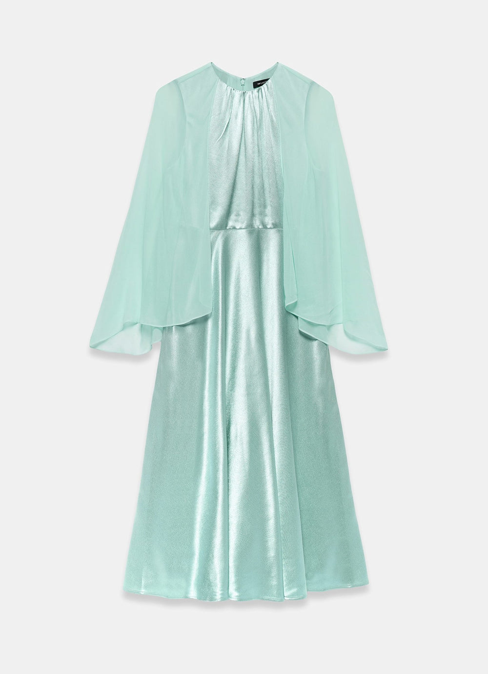 slim fit dress slacks [FINAL Sale]Luxury Pearls Mint Green Evening Dress with Cape SS378