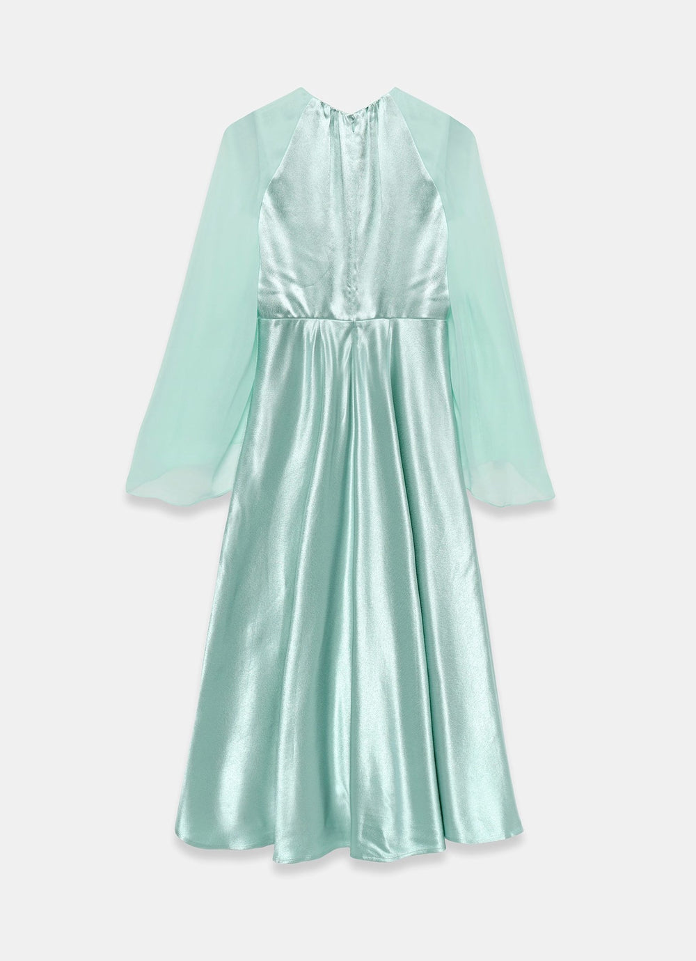 Blue Satin Cape Maxi Dress  Mint Velvet