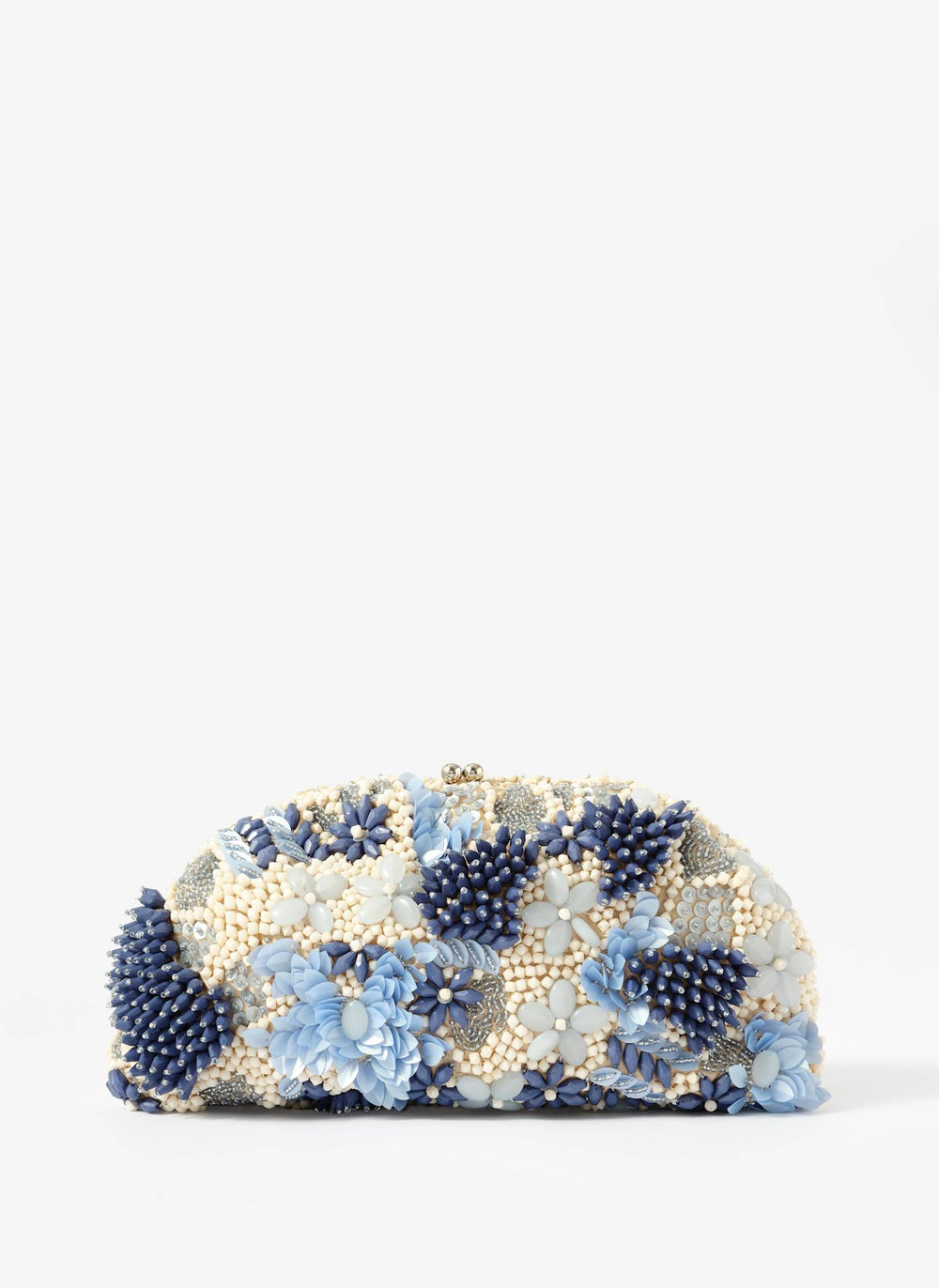Ari Blue Beaded Clutch Bag