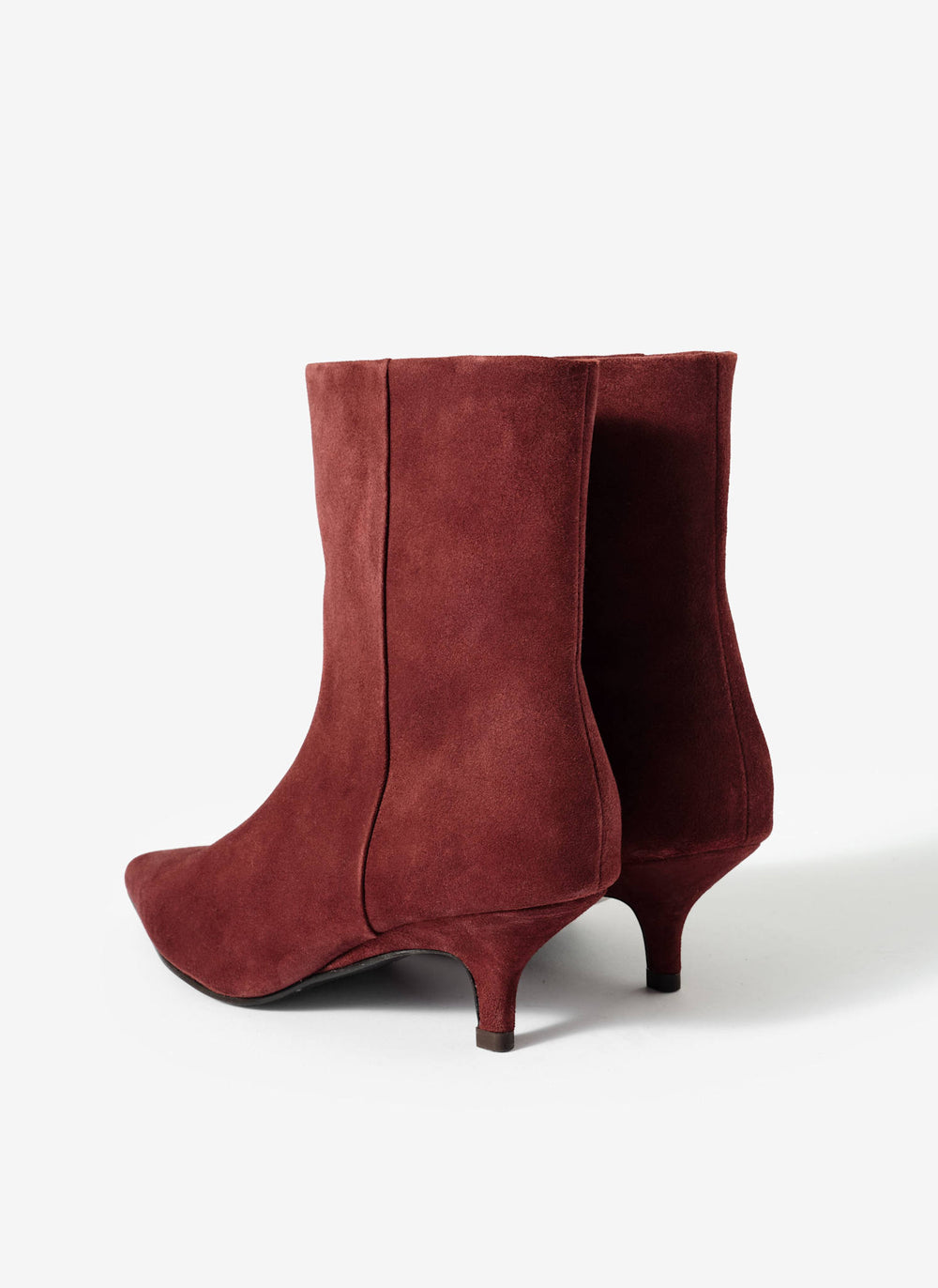 Ashley Red Suede Kitten Heel Ankle Boots